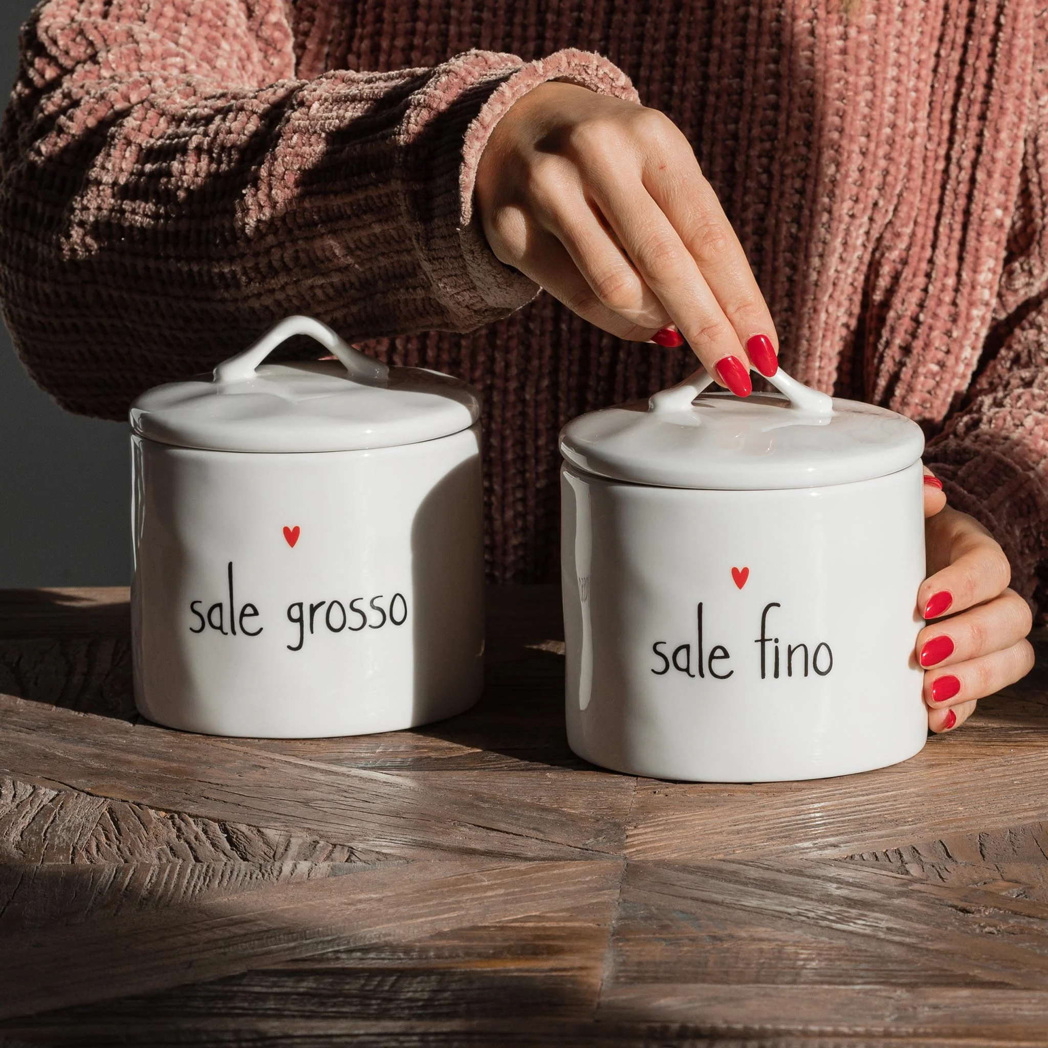 Barattolo in gres decoro Sale fino cuore - Image 3