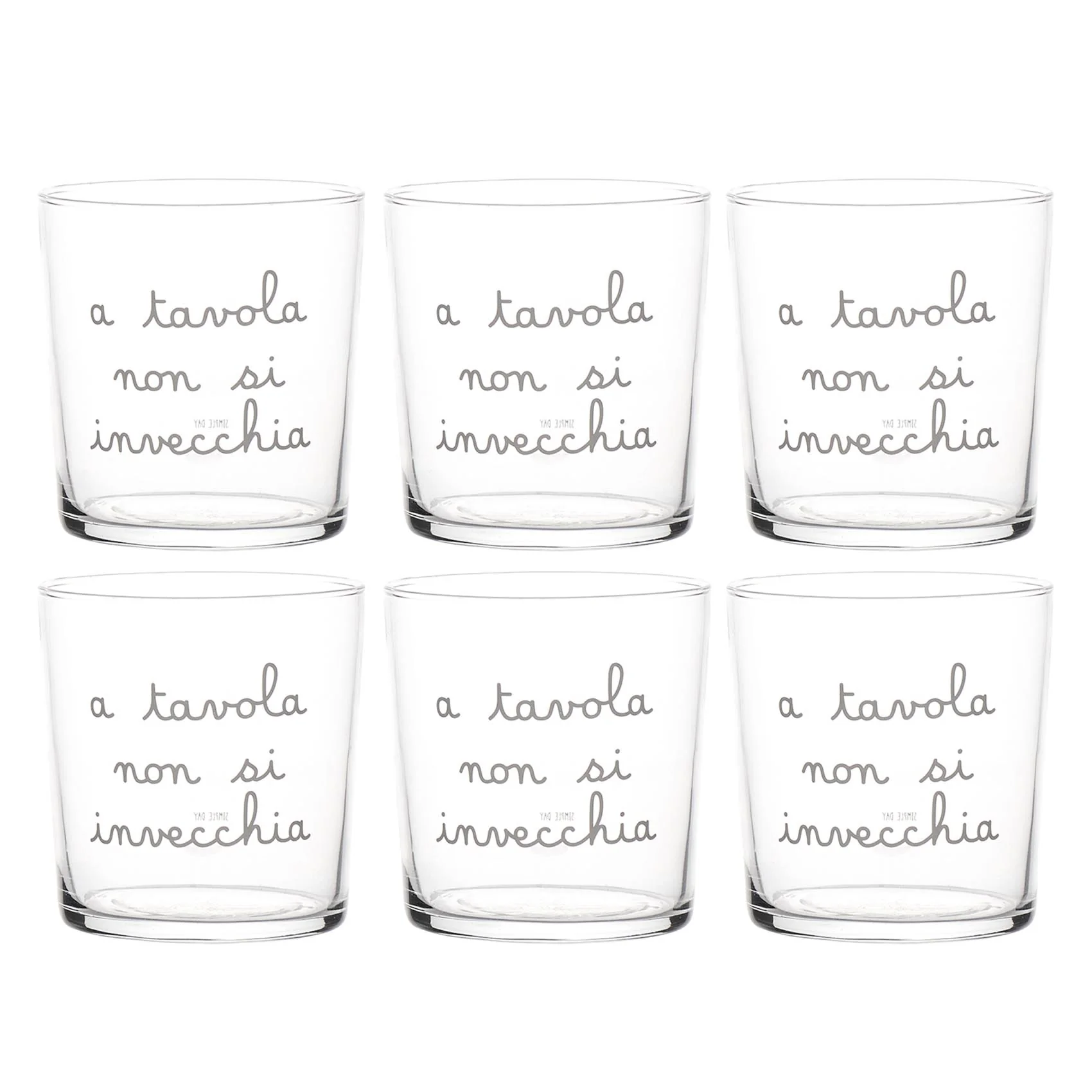 Set 6 bicchieri A tavola non si invecchia - Image 2