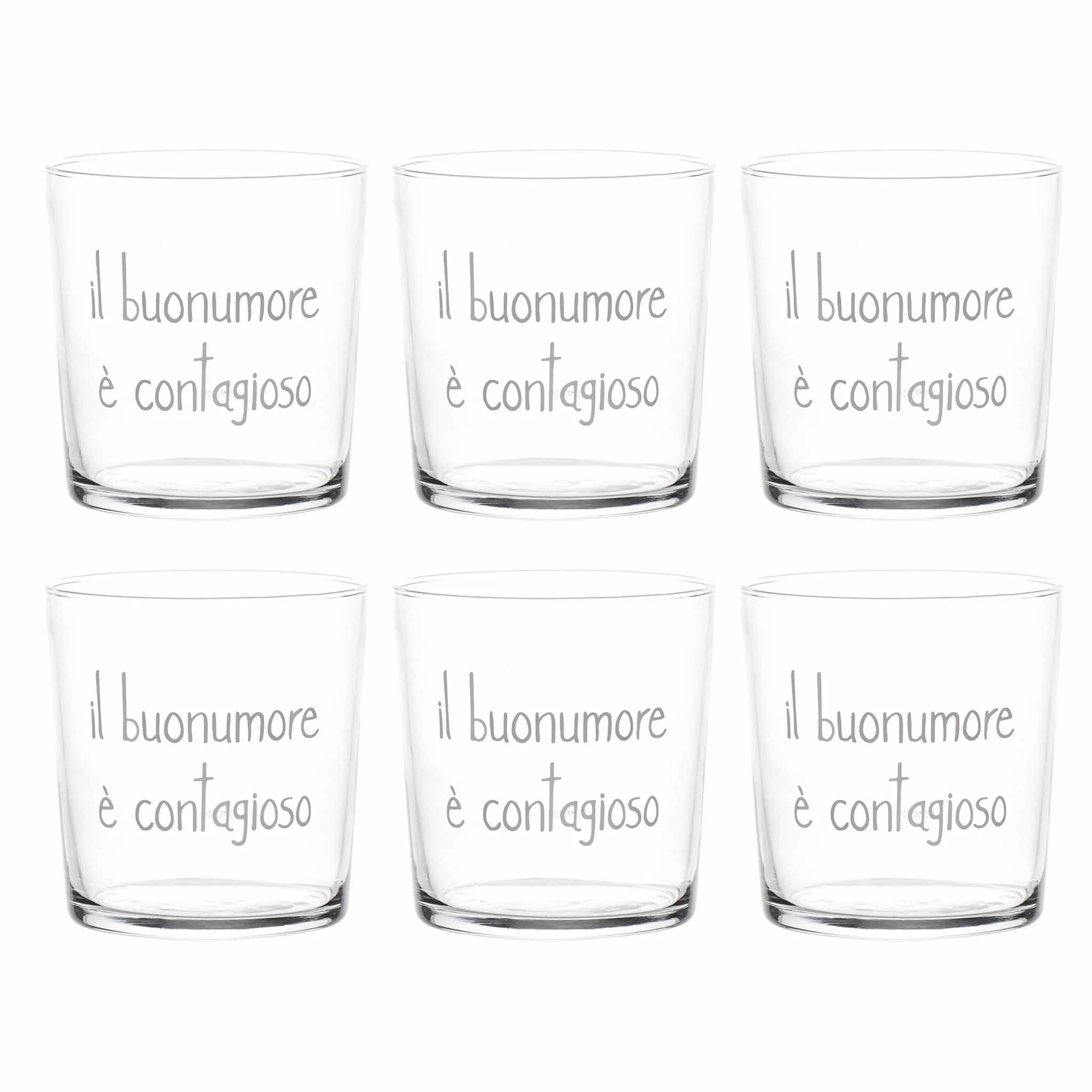 Set 6 bicchieri acqua Il buon umore è contagioso - Image 2