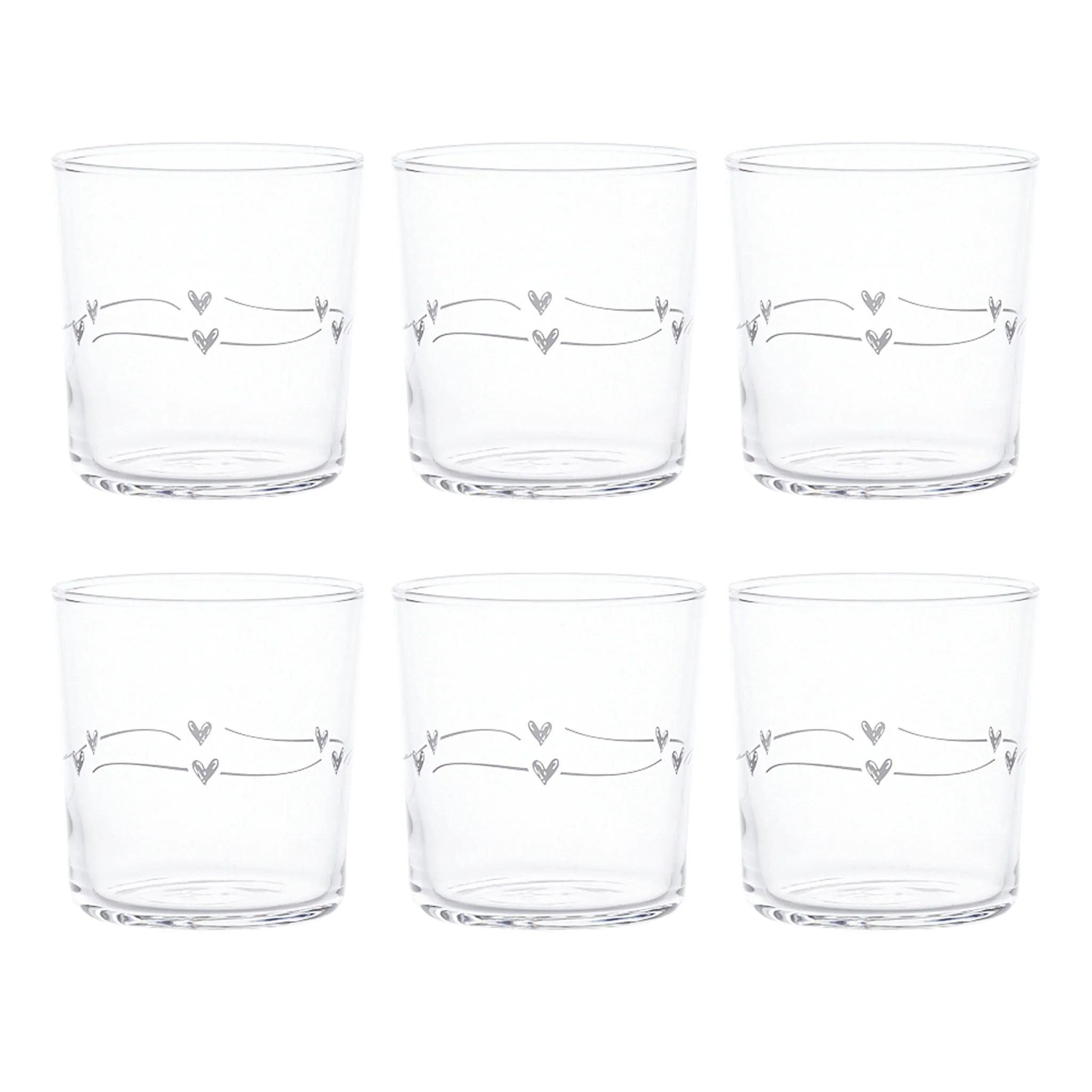 Set 6 Bicchieri acqua Festone Cuori - Image 2