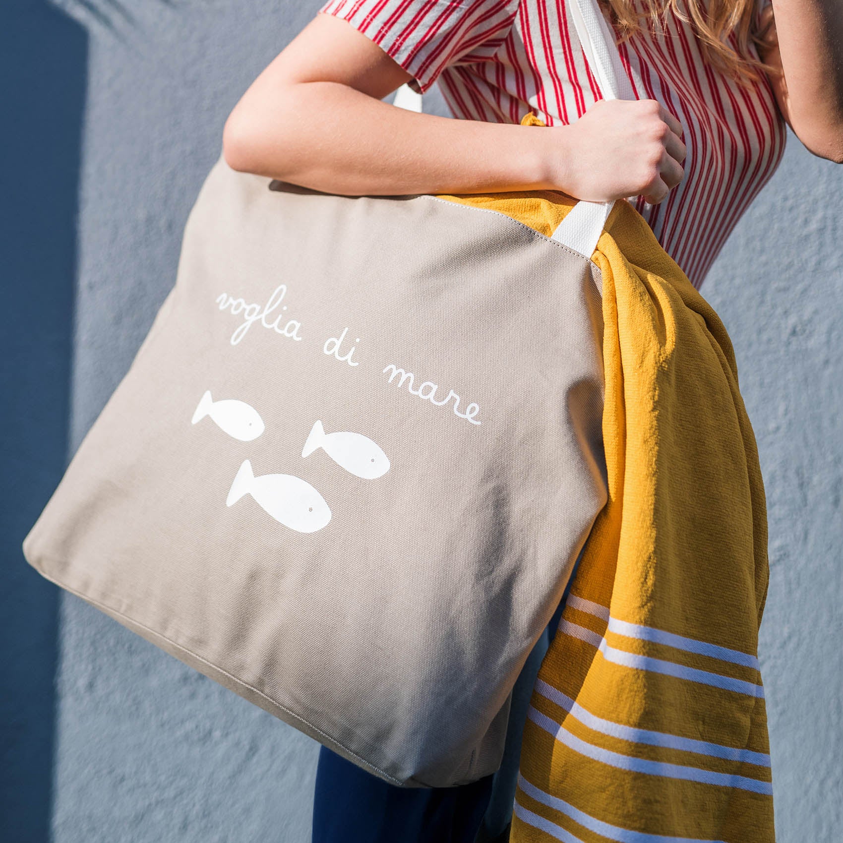 Borsa in canvas Voglia di mare - Sabbia
