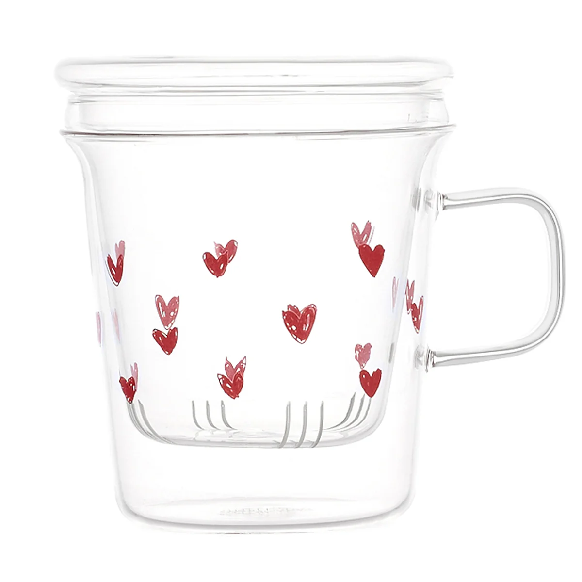 Mug con Infusore Tappezzeria Cuori Rosso - Image 2