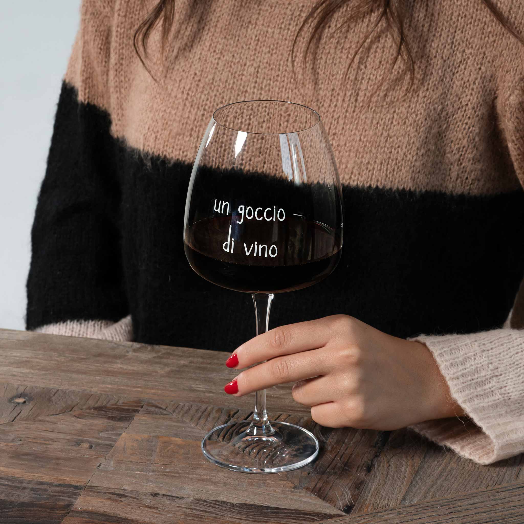 Set 2 calici vino Un goccio di vino 77cl