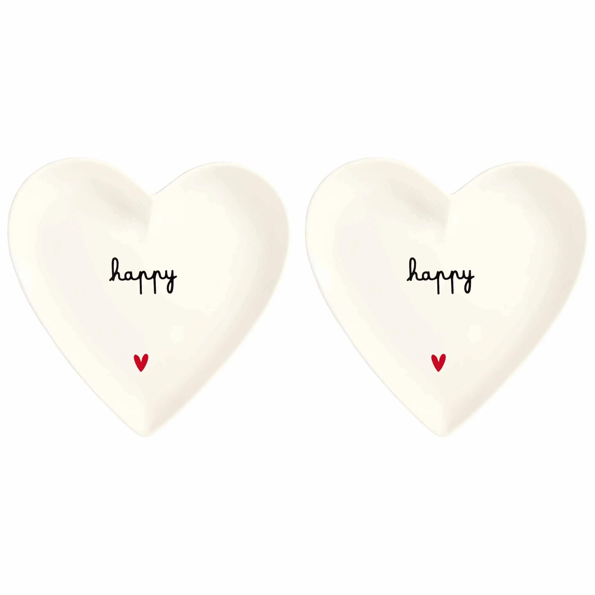 Set 2 Piatti cuore Happy - 18 cm - Image 2