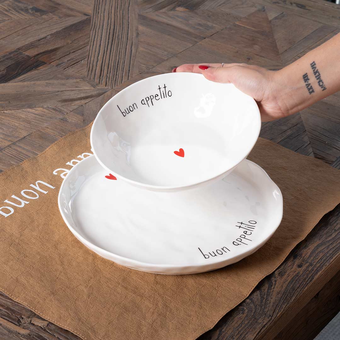 Set 2 Piatti fondi Buon appetito