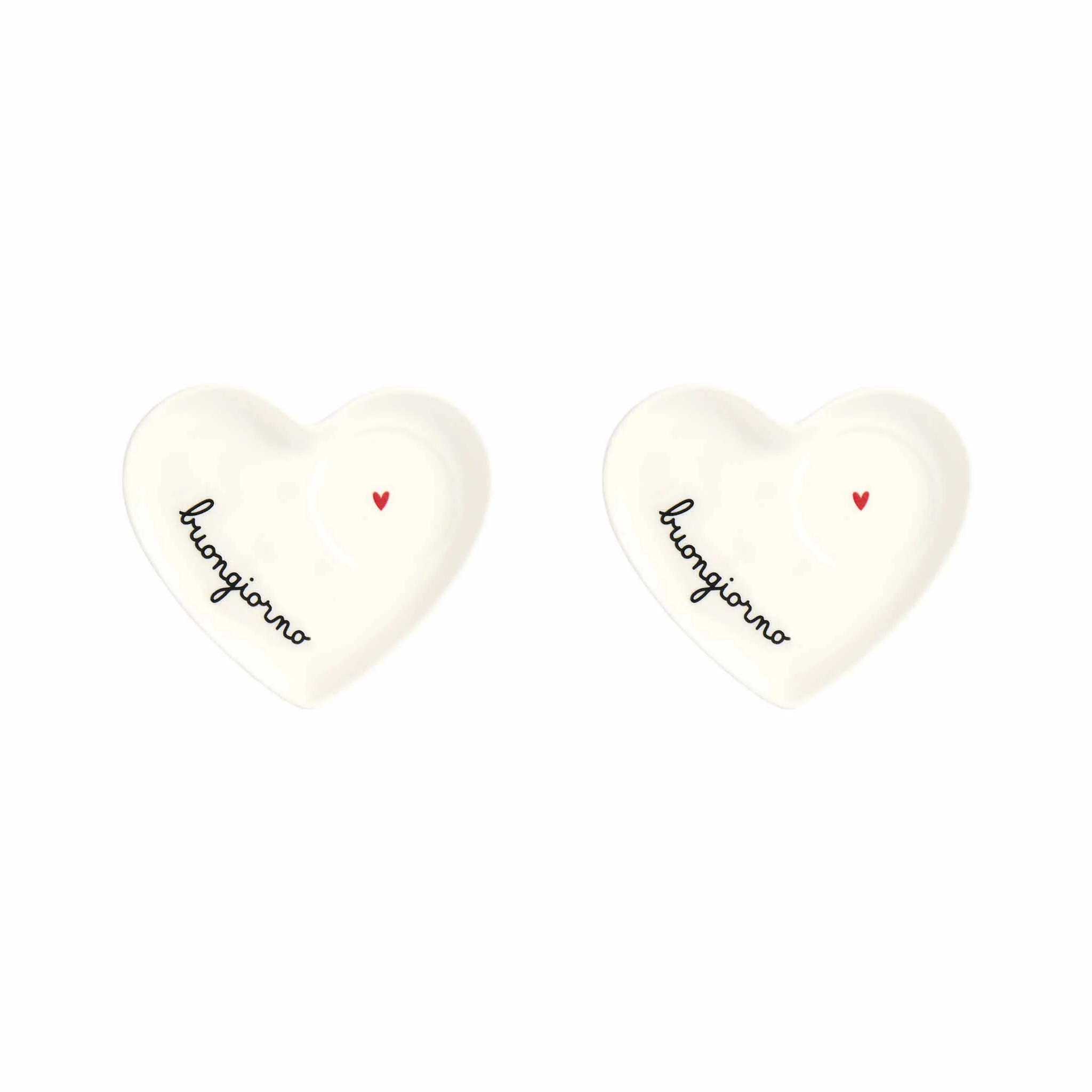 Set 2 Piattini cuore per tazze espresso Buongiorno - Image 2
