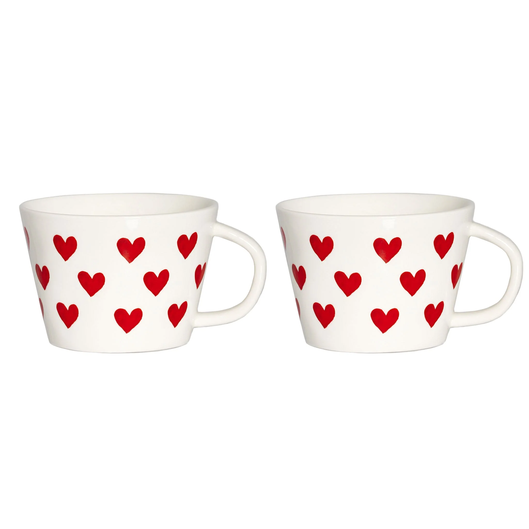 Set 2 Tazze Colazione Tappezzeria Cuori Rossi - Image 2