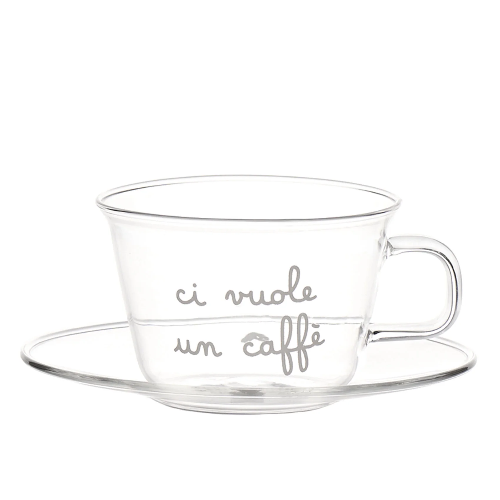 Set 2 tazzine espresso con piattino Ci vuole un caffè - Image 3