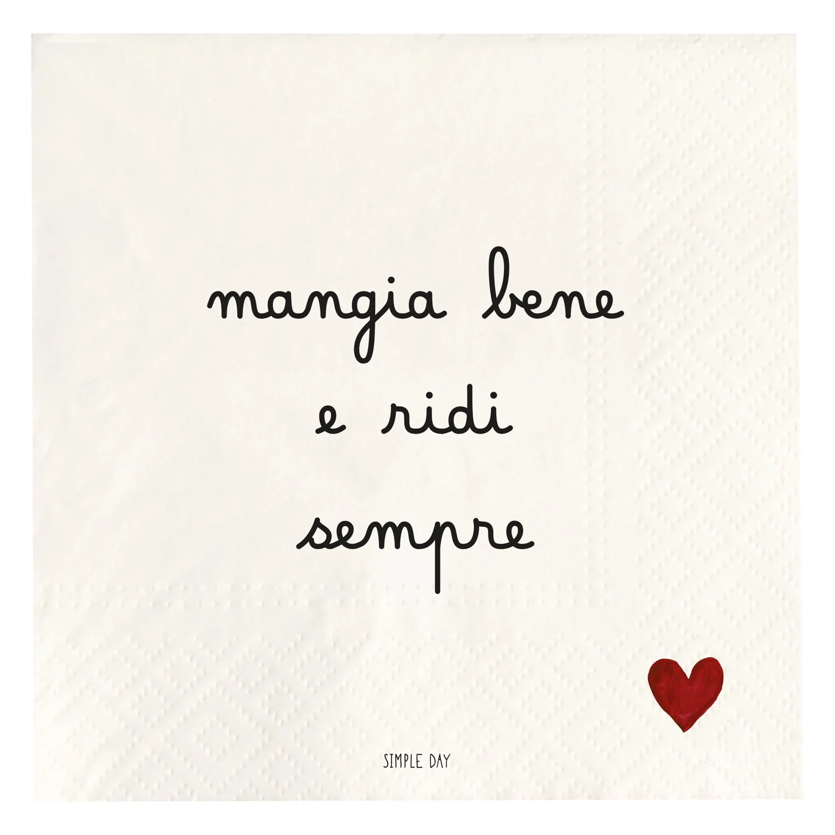 Set 20 tovaglioli in carta Mangia bene e ridi sempre - Image 2