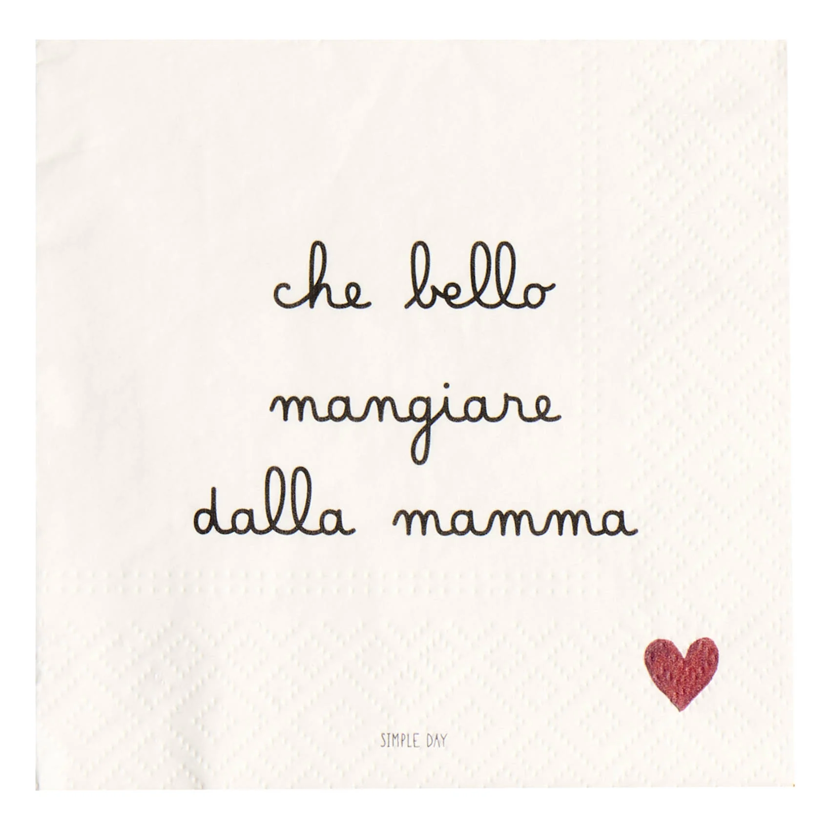 Set 20 tovaglioli in carta Che bello mangiare dalla mamma - Image 2