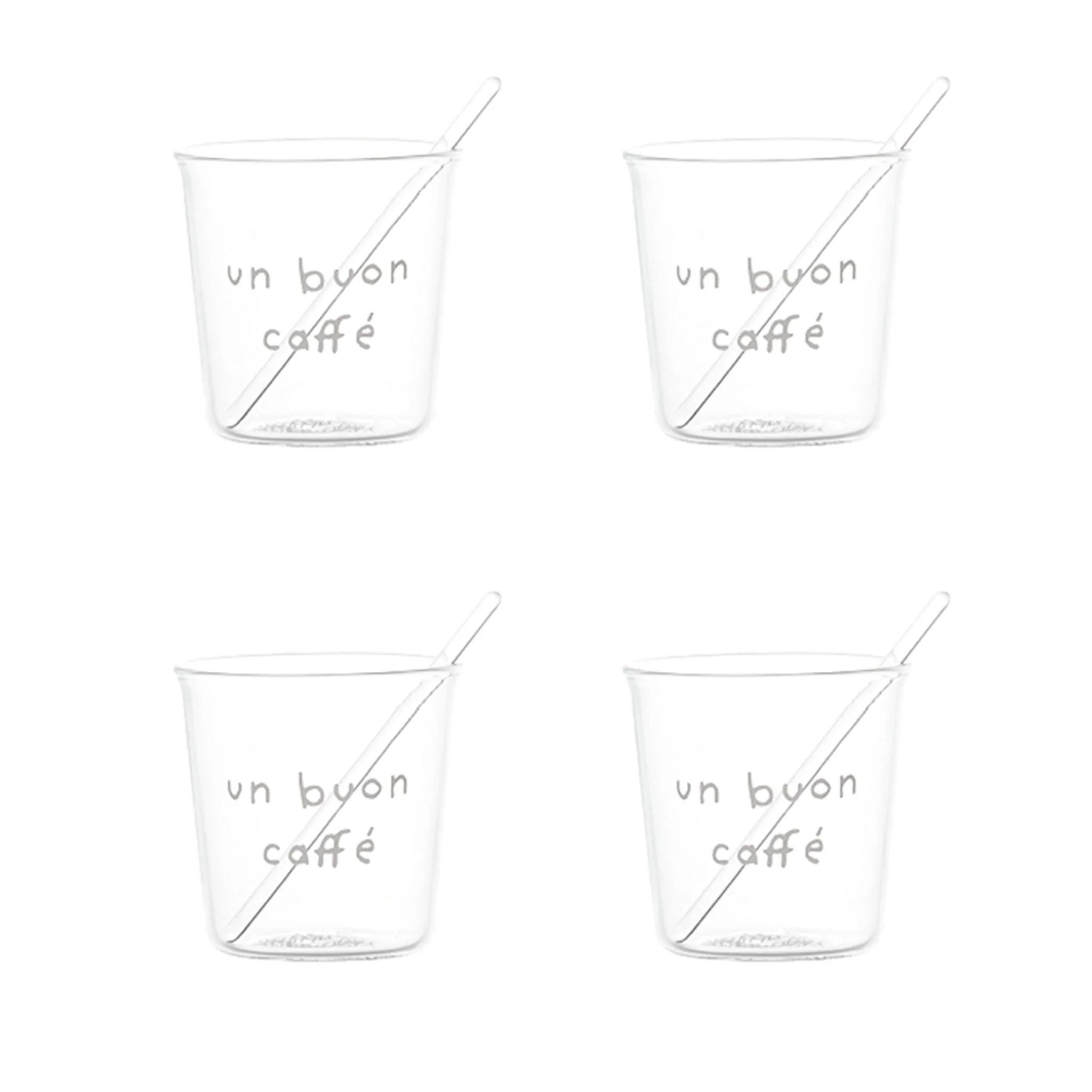 Set 4 bicchierini espresso Un Buon Caffè in bianco - Image 2