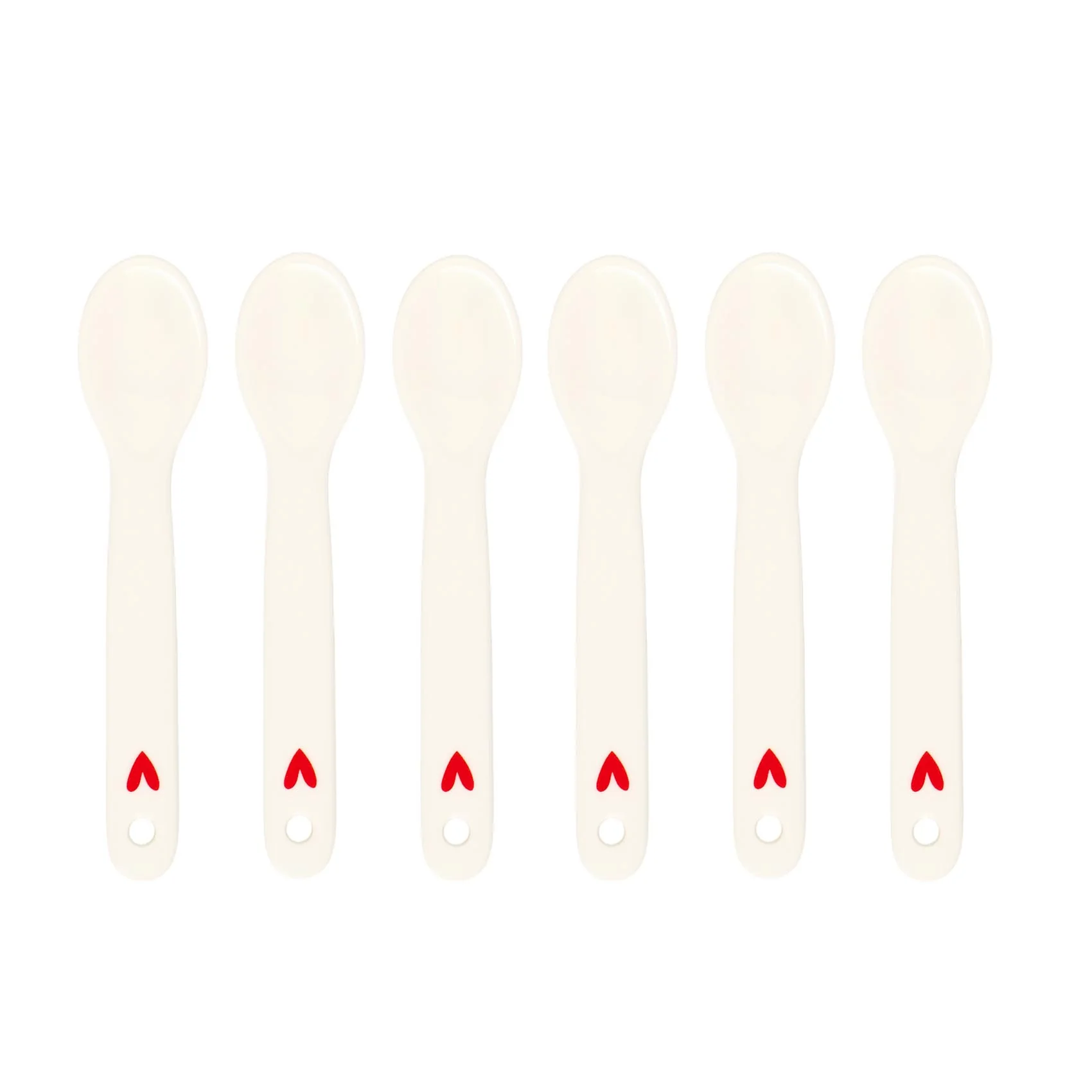 Set 6 cucchiaini in gres Cuore Rosso - Image 2